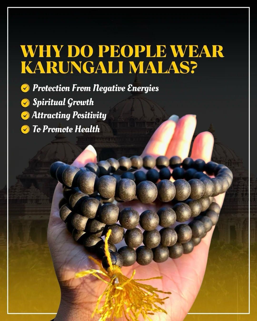 📿Original Karungali Mala 108 Beads Ebony Wood 🪶🦚राधे राधे𓃔🦚