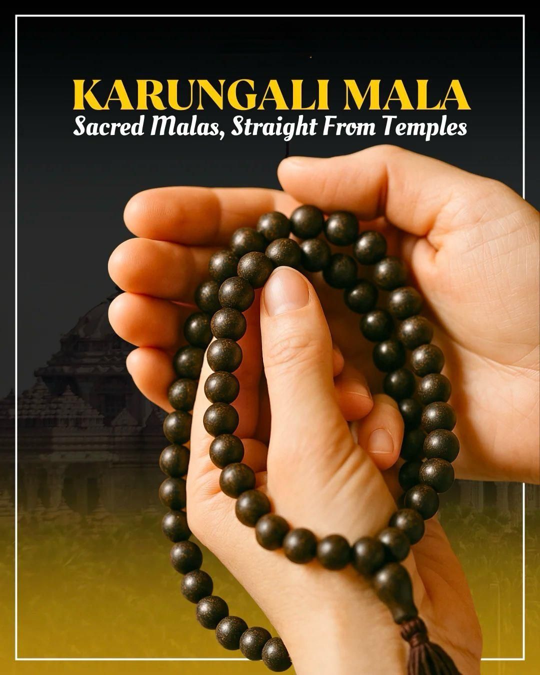 📿Original Karungali Mala 108 Beads Ebony Wood 🪶🦚राधे राधे𓃔🦚