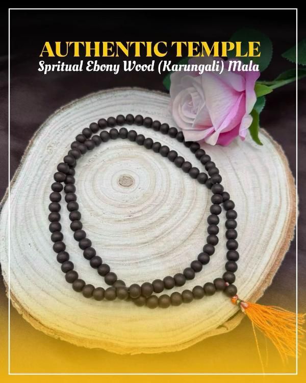 📿Original Karungali Mala 108 Beads Ebony Wood 🪶🦚राधे राधे𓃔🦚