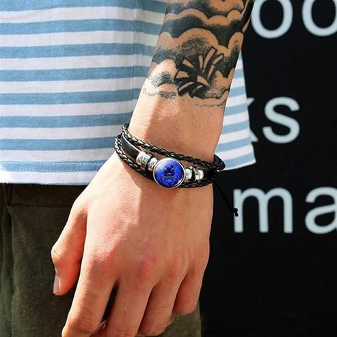 🔥Zodiac Constellation Black Leather Guardian Bracelet 🔥