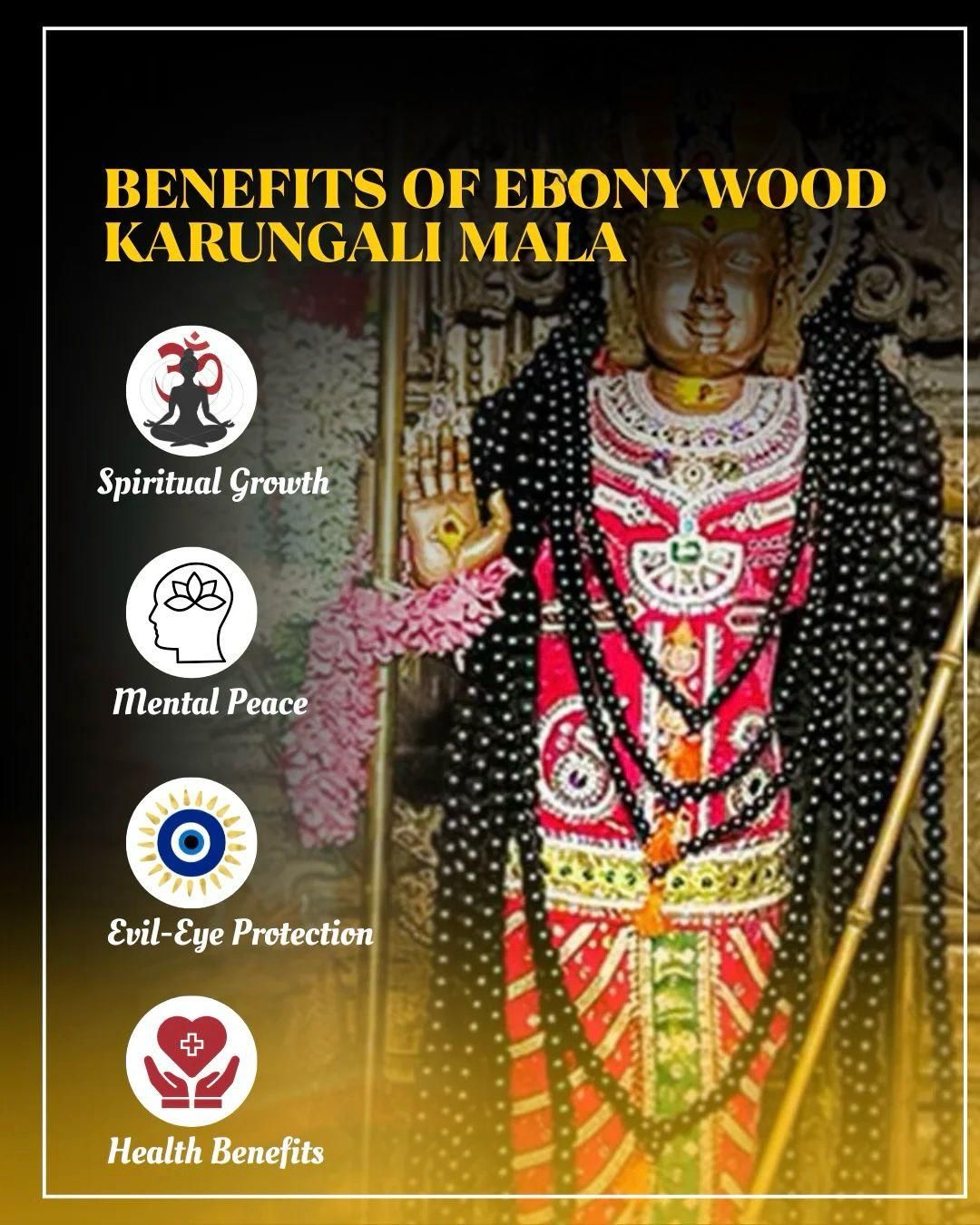 📿Original Karungali Mala 108 Beads Ebony Wood 🪶🦚राधे राधे𓃔🦚