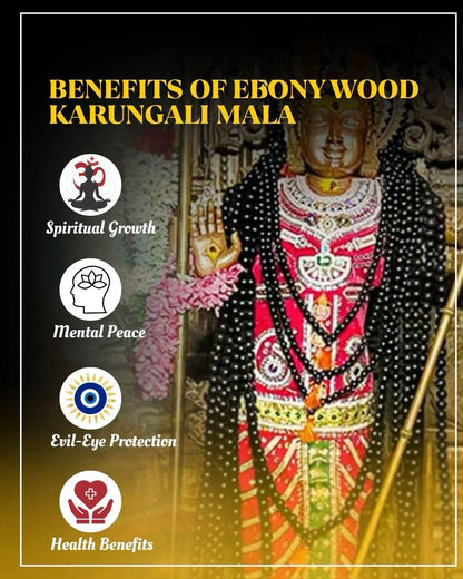 📿Original Karungali Mala 108 Beads Ebony Wood 🪶🦚राधे राधे𓃔🦚