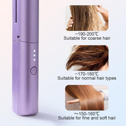 ❤️ Meneflix Portable Mini Hair Straightener Cordless Rechargeable Mini Adjustable Hair Straightener Hot Comb ❤️