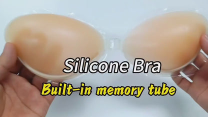 Women's & Girls Padded Wire Free Regular Reusable Strapless Wire Free Stick-On Bra Silicone Push Up Free-Bra